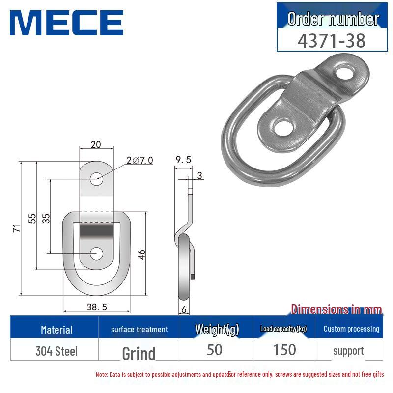 Heavy Duty D-Ring Truck Bed Tie-Down Hook with Triangle Latch
