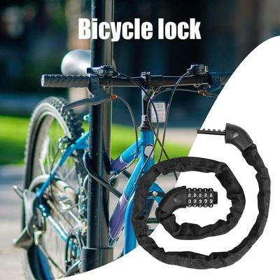 For Bike Lock Chain Bike Chain Lock Anti Theft With 5-Digit Resettable High-Security Cycling Password For Motorcycles Doors