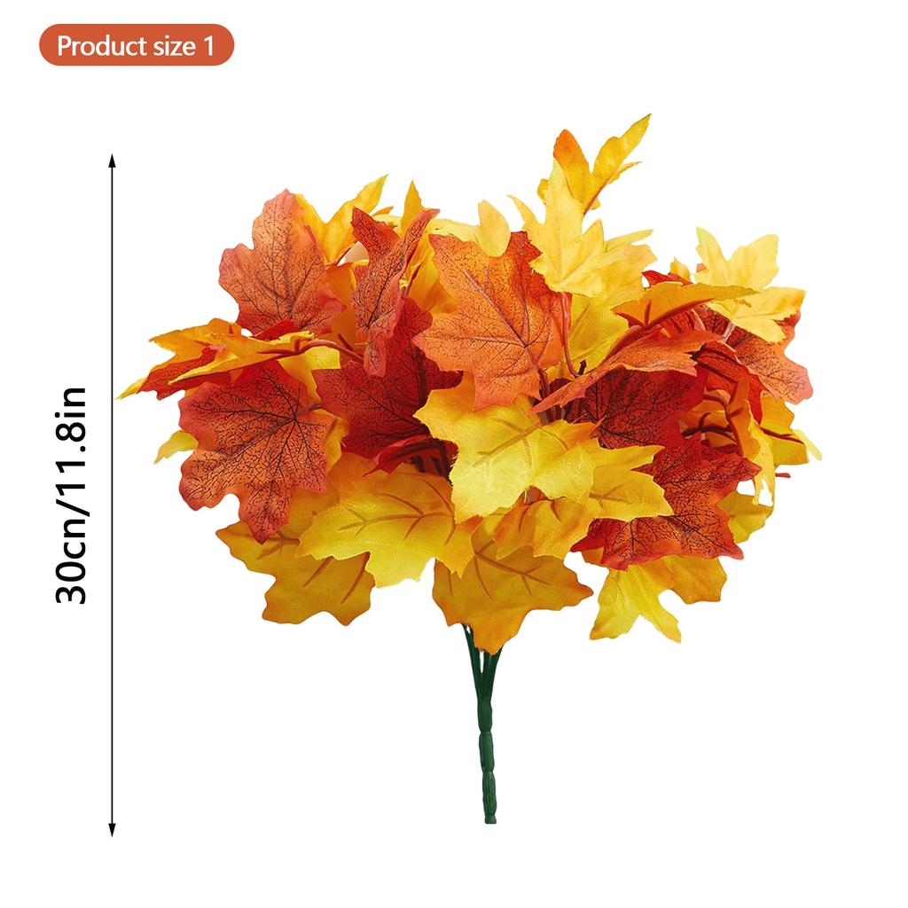 29cm Artificial Maple Leaves Branches Fake Fall Leaves Picks With Stems Plants Table Centerpiece Thanksgiving Artificial Flowers