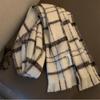 White Cashmere Scarves Warm Long Pashmina Fashion Plaid Scarf  Women
