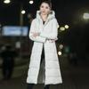 Cappotto lungo da donna imbottito Parka trapuntato imbottito con cappuccio Capispalla invernale