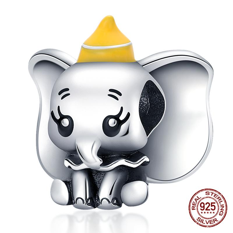 Tree Spirit Cheshire Cat Stitch Bead Giant Dumbo charms plata de ley 925 original Fit Bracelet DIY Jewelry Making Women's Gift