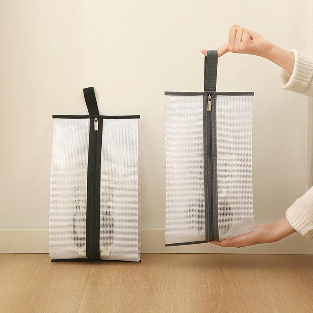 Dustproof Shoes Storage Bag with Zipper See Through PVC Waterproof Sneakers Organizer