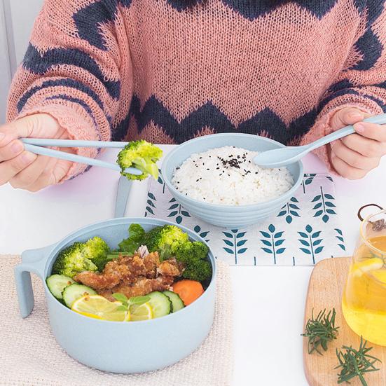 Juego de cuencos para Fideos multiusos, resistentes al calor, de calidad alimentaria, con tapa y vajilla, cocina, uso para dormitorio de estudiantes, 1 Juego