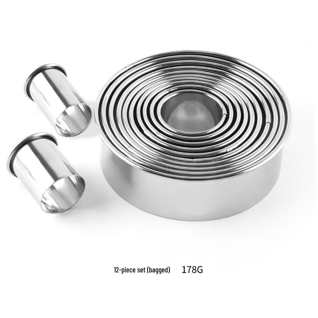 Stainless Steel Dumpling/Tart Skin Cutter & Mousse/Donut Baking Mold Set.