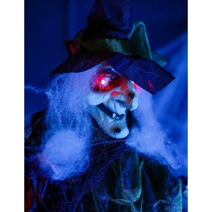 Décoration à suspendre sorcière lumineuse 110 cm