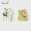 DAVE&BELLA Boys' Striped T-Shirt & Knit Capri Set