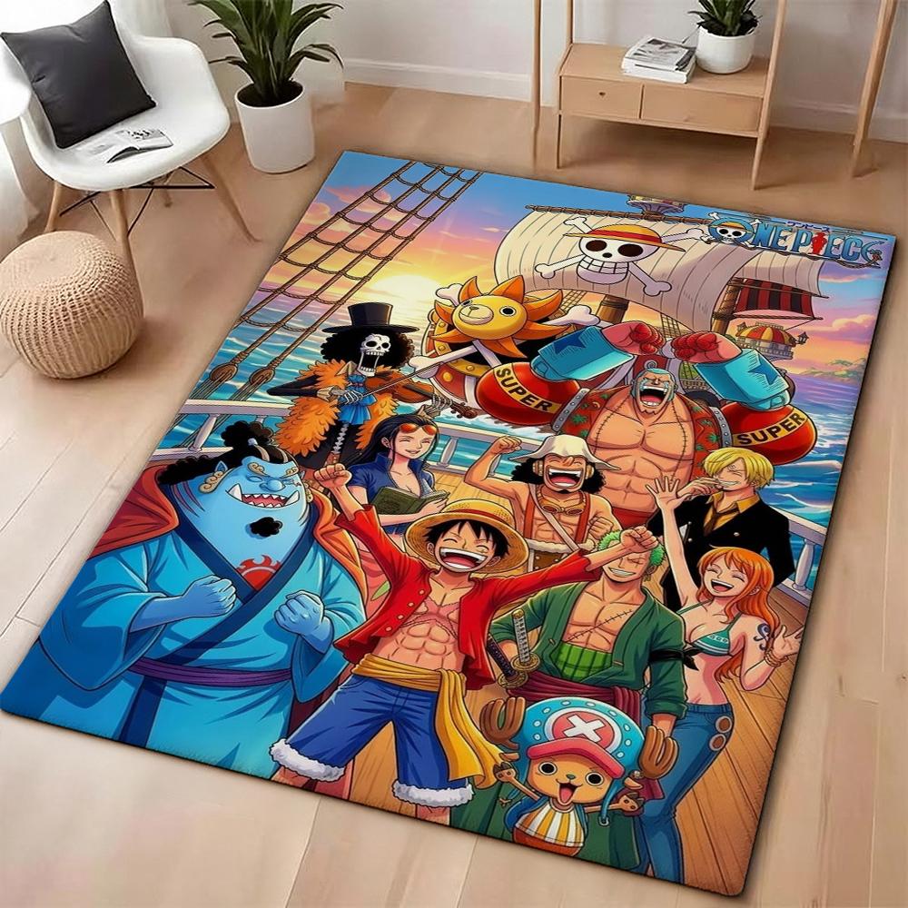 Straw Hat Pirates' Adventure Rectangular Rug Soft Nonslip Carpet For Living Room Play Area Hallway Home Decor Memorial Gift