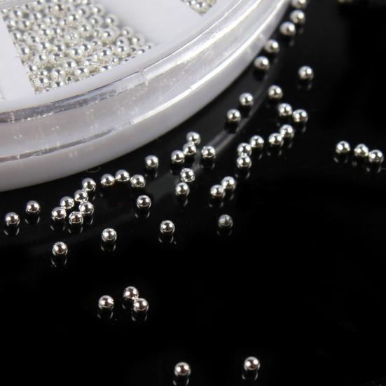 Argintiu și auriu Nail Art Mini margele Bile 3D DIY Decorare roată Manichiură