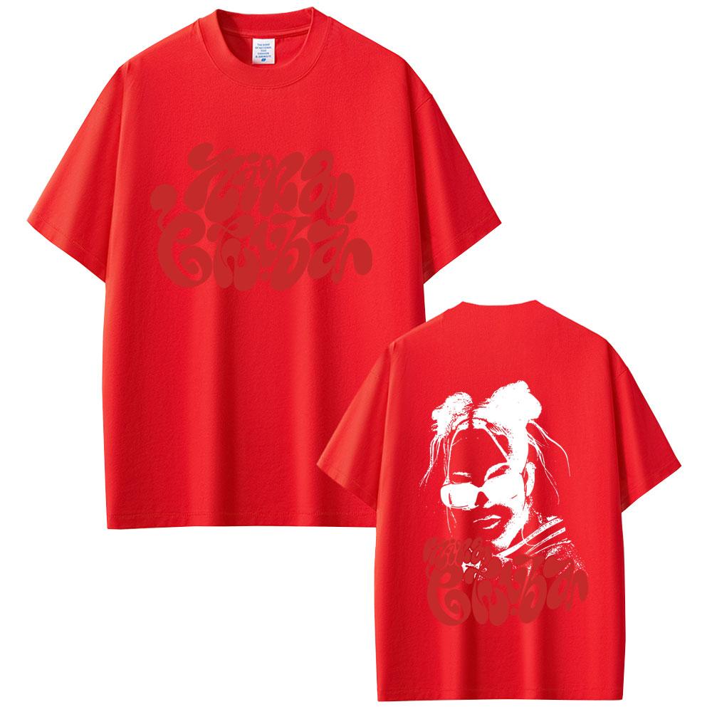 2025 Summer Rapper Nina Chuba Face Graphic Men Women Hip Hop Fashion Short Sleeve 100% Pure Cotton Printed Leisure T-shirt