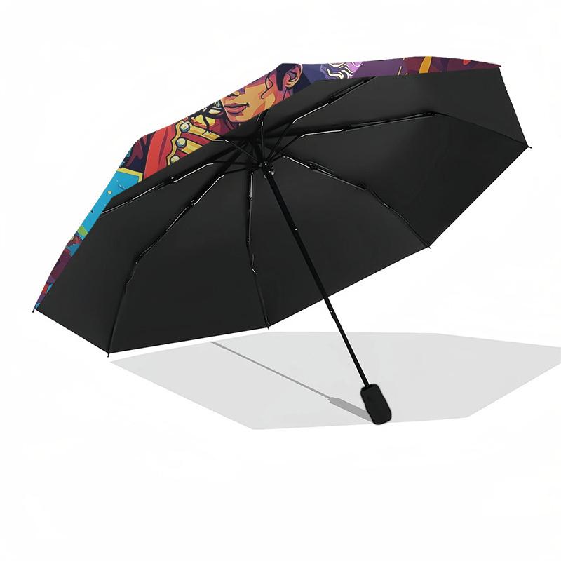 1 Stück Michael Joseph Jackson Automatischer Faltregenschirm, Tragbares faltbares Design, Lässiges Outdoor-Accessoire L1127037