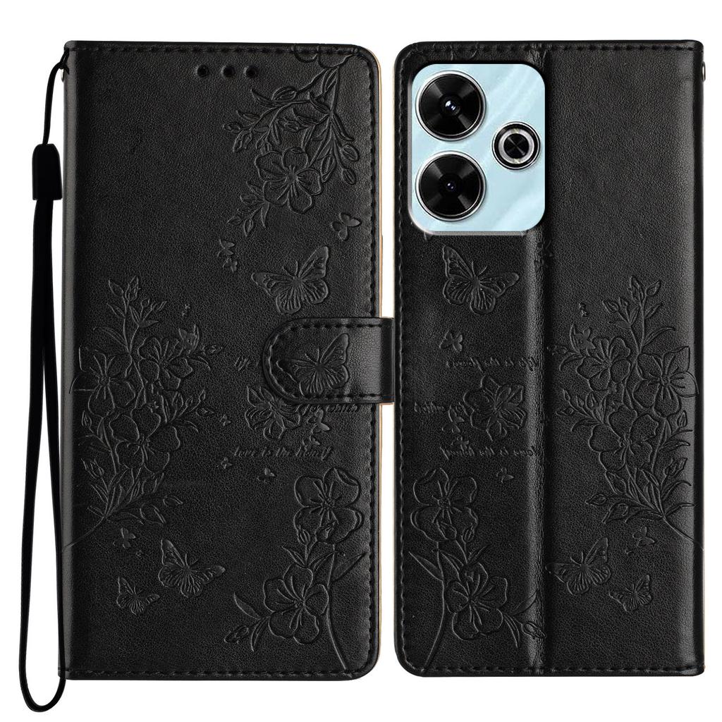 For Xiaomi Redmi 13 5G/13 4G Phone Case Butterfly Floral Imprint Leather Wallet Cover