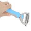 Double sided Stainless Steel Pet Hair Comb Brush Grooming Rake Dog Cat Trimmer Tool (Blue)