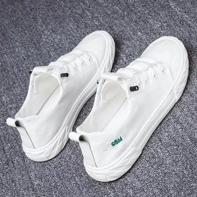 Zapatos de Tela de Pekín Antiguos para Hombre Verano Tela de Seda de Hielo Transpirable Protección Laboral Slip-on Zapatos de Tablero Casuales de Lona Blanca para Hombre