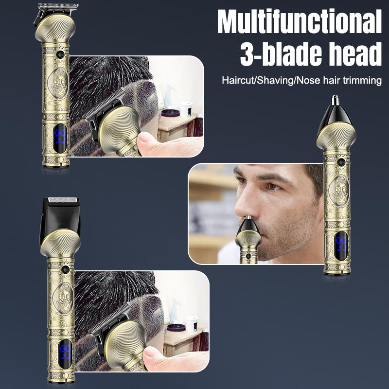 3 in 1 multi-functional professional men's electric hair clipper set Sculpting electric clipper 3 knife net reciprocating razor