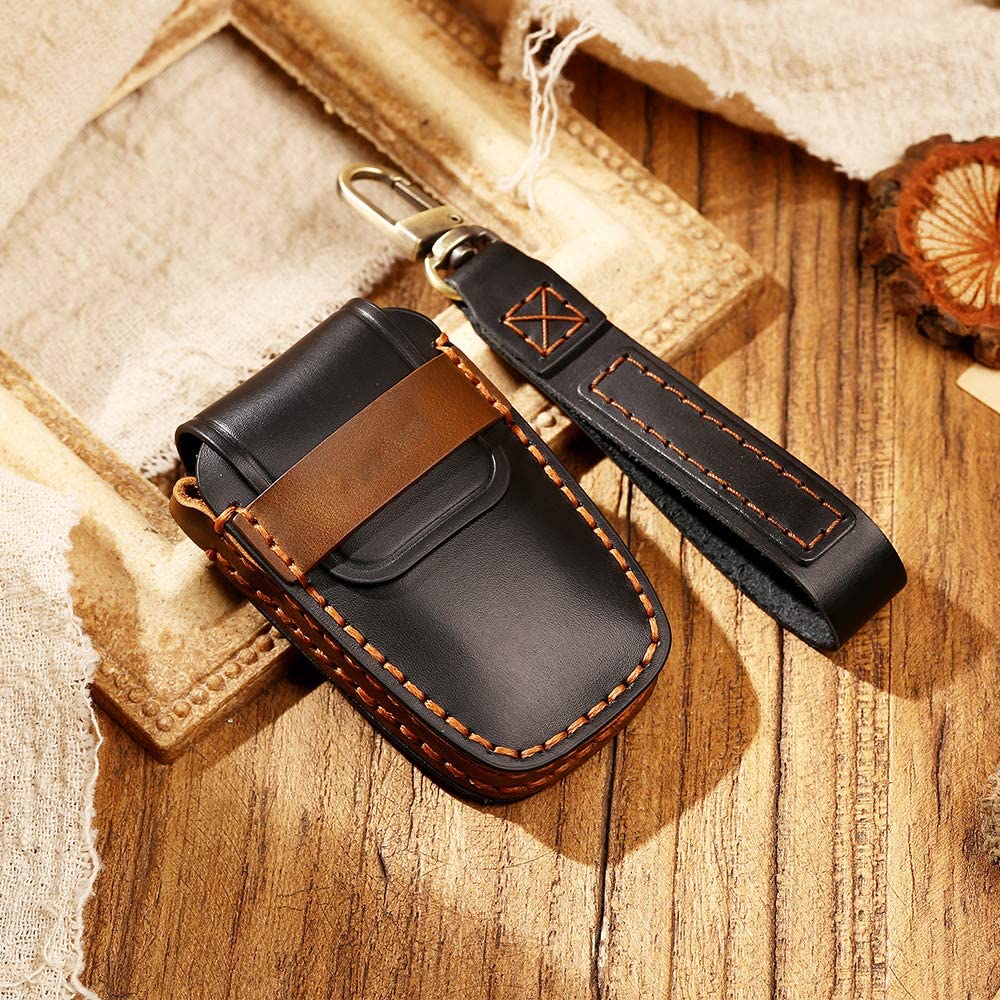 

LEXLEY Чехол для ключа из натуральной кожи Toyota Кожаный чехол для ключа Корпус ключа Чехол для смарт-ключа чёрный