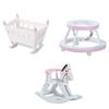 1:12 Scale Dollhouse Miniature Wooden Furniture Set Kids Room Scene Cradle Rocking Horse Walker In Pink Or Blue