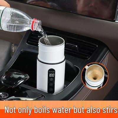 Tragbarer elektrischer Autokocher mit Doppelnutzung - Isolierter Heißwasserbereiter für Fahrzeuge