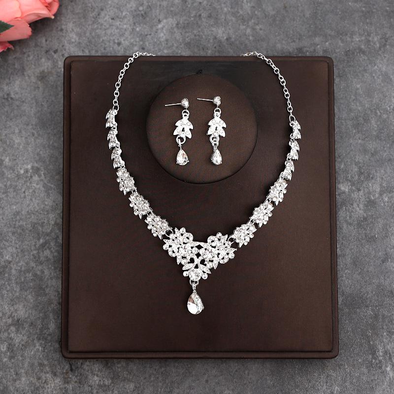 Korean Style Bridal Jewelry Set - Crown, Headband, Earrings, Necklace, & Hair Accessories for Wedding Dresses.