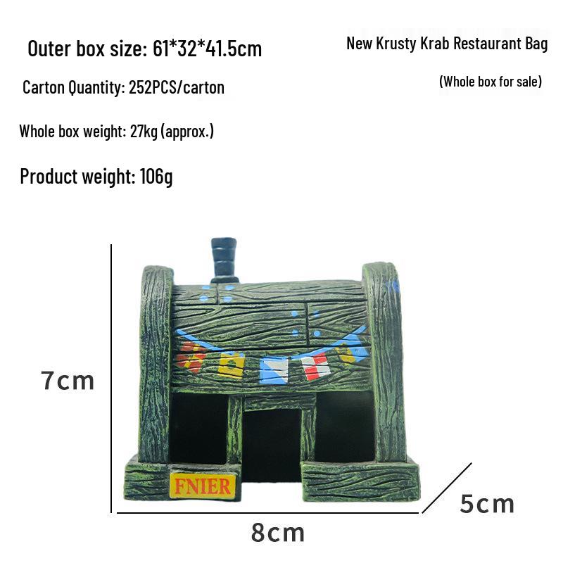 Cartoon Ananas Haus Dekor für Aquarium - Inspiriert von SpongeBob, Thaddäus und Mr.. Krabs