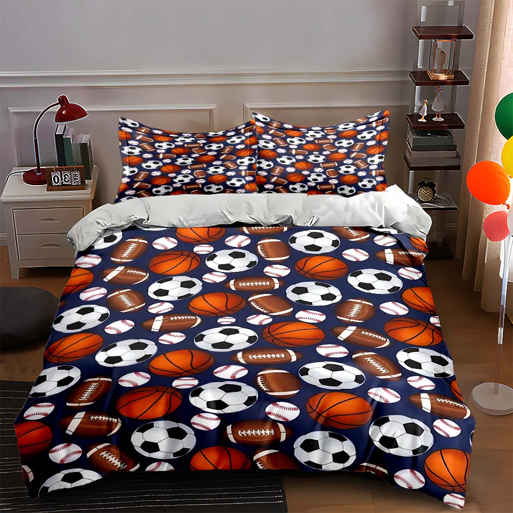 

Sports ball pattern Bedding Duvet cover sets Duvet covers Pillowcases gifts (1 * Duvet Cover 2 * Pillowcases, without duvet insert) 135x200cm