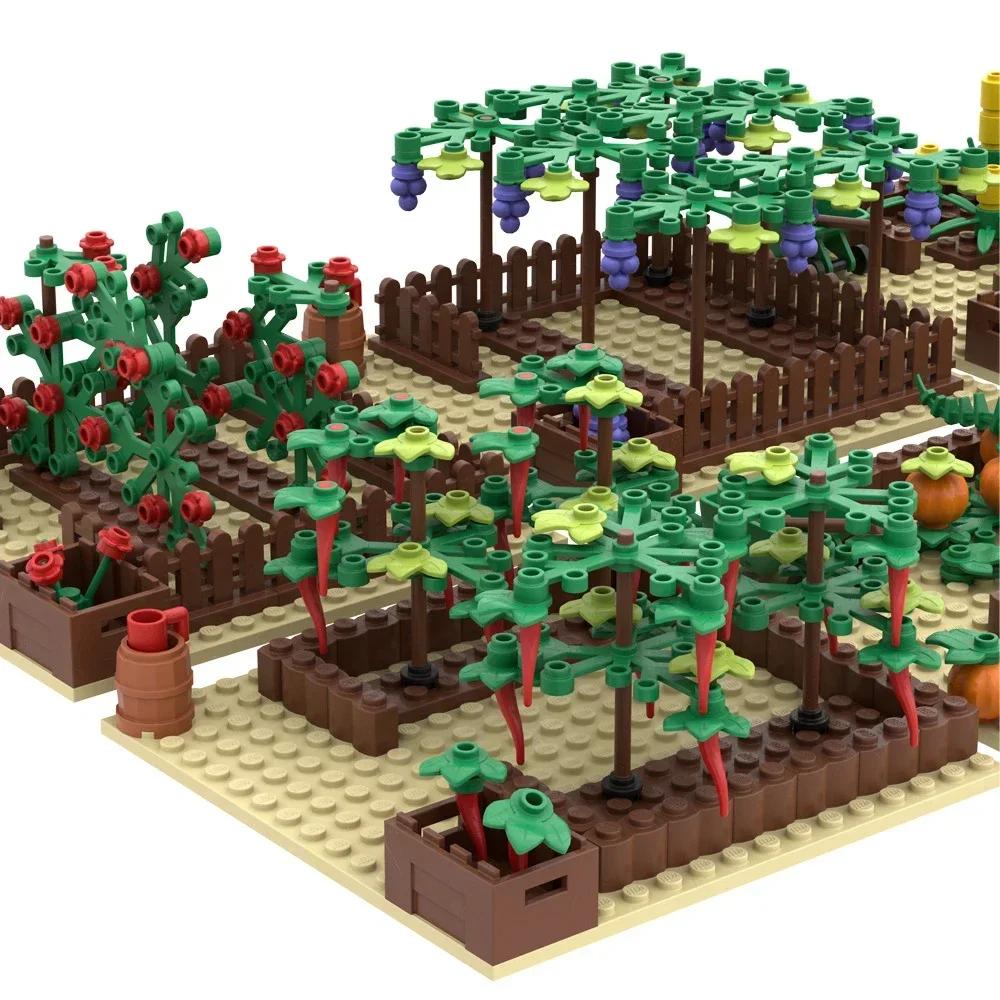 Interesting Toys Unisex Kids Diy Vegetables Garden Mini Builing Blocks Moc Farm Pumpkin Grape Crop Plant Flower Assembled Educational Bricks Toys Kids Gifts