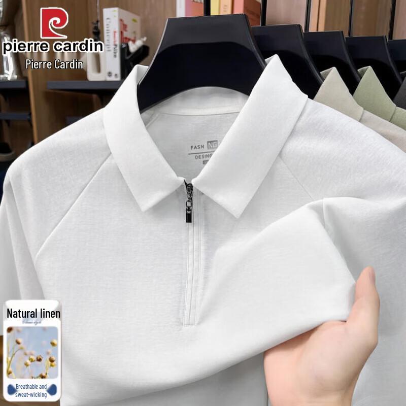 Pierre Cardin Men s Ice Silk Half-Zip Polo Shirt 58