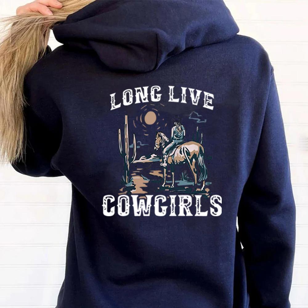 Long Live Cowboy Girl Hoodie Western Desert Hoodie Sportswear Kaktus Szene Cowboy Country Life Hoodie Country Girl Fashion Hoodi