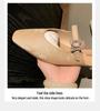 Grape Mom French Square Toe Diamond Buckle Low Heel Pointed Toe Mule Slippers for Women
