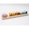 92MF Wooden Thread Rack Thread Plate Holder Organiser with Sewing Pins Holder for Embroidery Thread Quilting and Sewing Pins