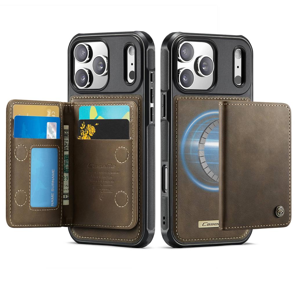 Wallet Case for iPhone 17/Air/16e/15/14/13/12/11 Pro Max 16 Plus Magnetic Card Holder RFID Detachable Kickstand Shockproof Cover