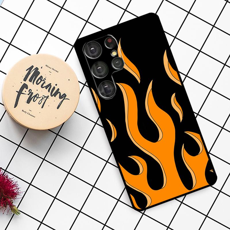 Flame Painted Fire Pattern Case For Samsung Galaxy S21 S22 S23 S24 S25 Ultra S9 S10 S25 Plus S24 FE S20 FE Phone Cover