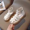 Kinder Sommersandalen Retro Zehenschutz Römische Sandalen Weiche Sohle Prinzessinnen Schuhe Mädchen Atmungsaktiv