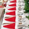 Mini Christmas Hat Tableware and Wine Bottle Set