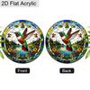 Acrylic Hummingbird & Floral Landscape Suncatcher Stained Glass Effect Window Hanging Ornament Bird Lover Gifts