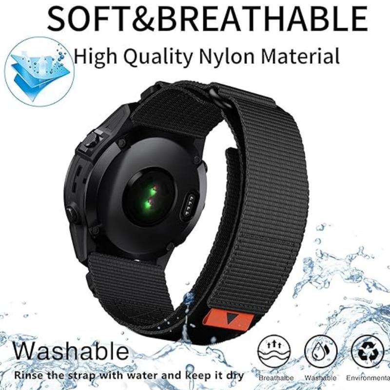 22mm 26mm The Velcro Nylon Strap Is Compatible with Garmin Fenix 8/7XPro and General 22/26mm Watch Band Series