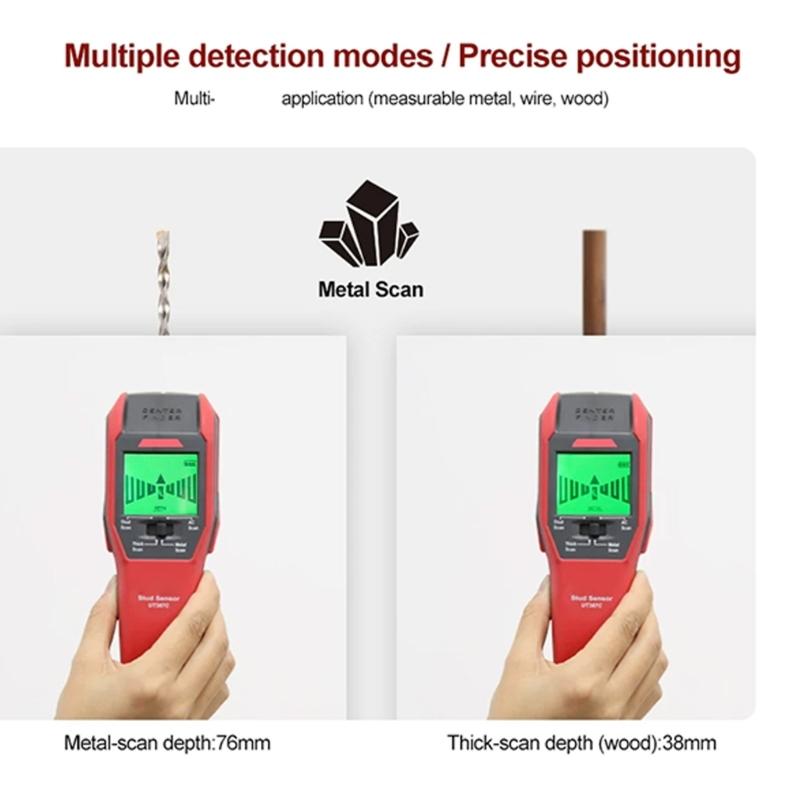 Wall Scanner Wood Metal Detector High Sensitivity Portable Wire Pipe Detector with LED Indicator Buzzer Multifunction