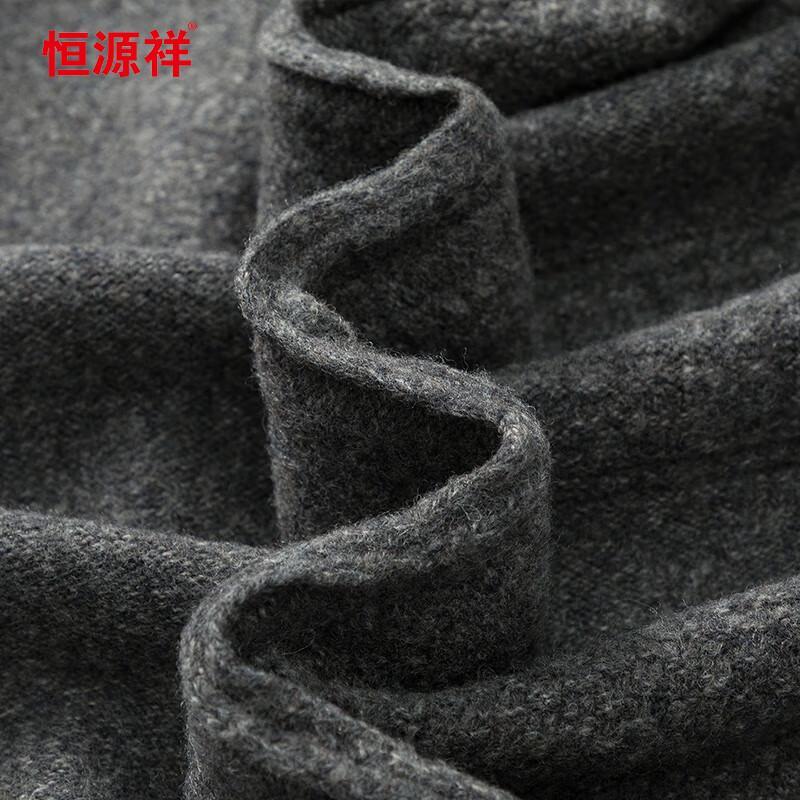 Hengyuanxiang Men's Thick 100% Wool Half-Turtleneck Sweater
