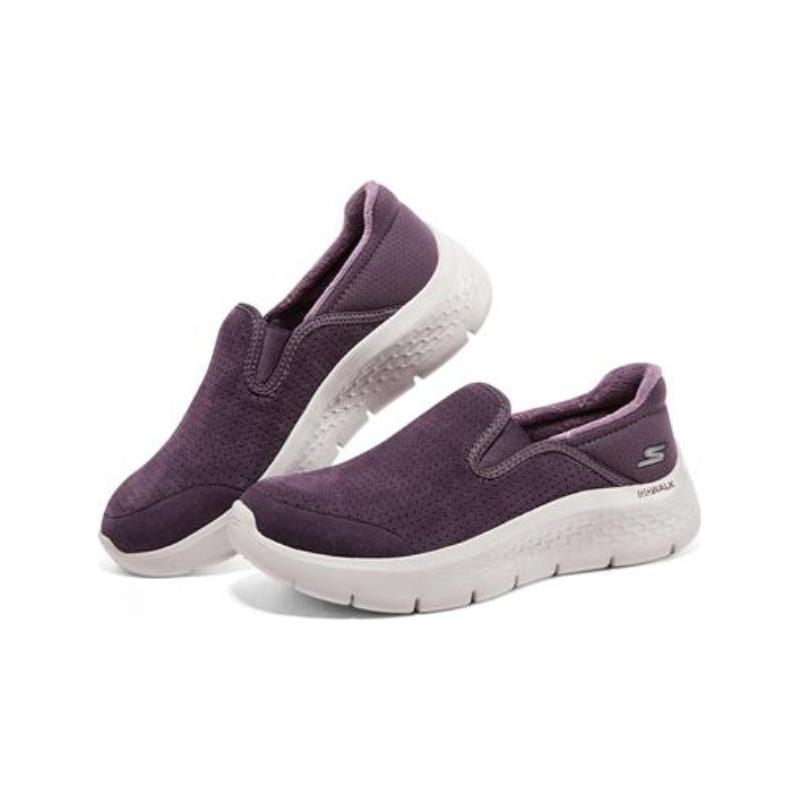 Skechers Go Walk Fle Low Top Casual Shoes Slip Ins Women's Dark Purple
