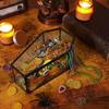 Gothic Black Glass Jewelry Box Coffin Trinket Holder Small Display Case Gift Boxes Decorative Storage Box Halloween Candy Box