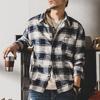 Erkek Ağır Retro Ekose Uzun Kollu Gömlek Ceket - Sonbahar/Kış Trend Stil