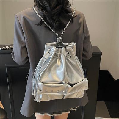Multi-pocket Chain Large Capacity Backpack Commuter Versatile Shoulder Messenger Bag