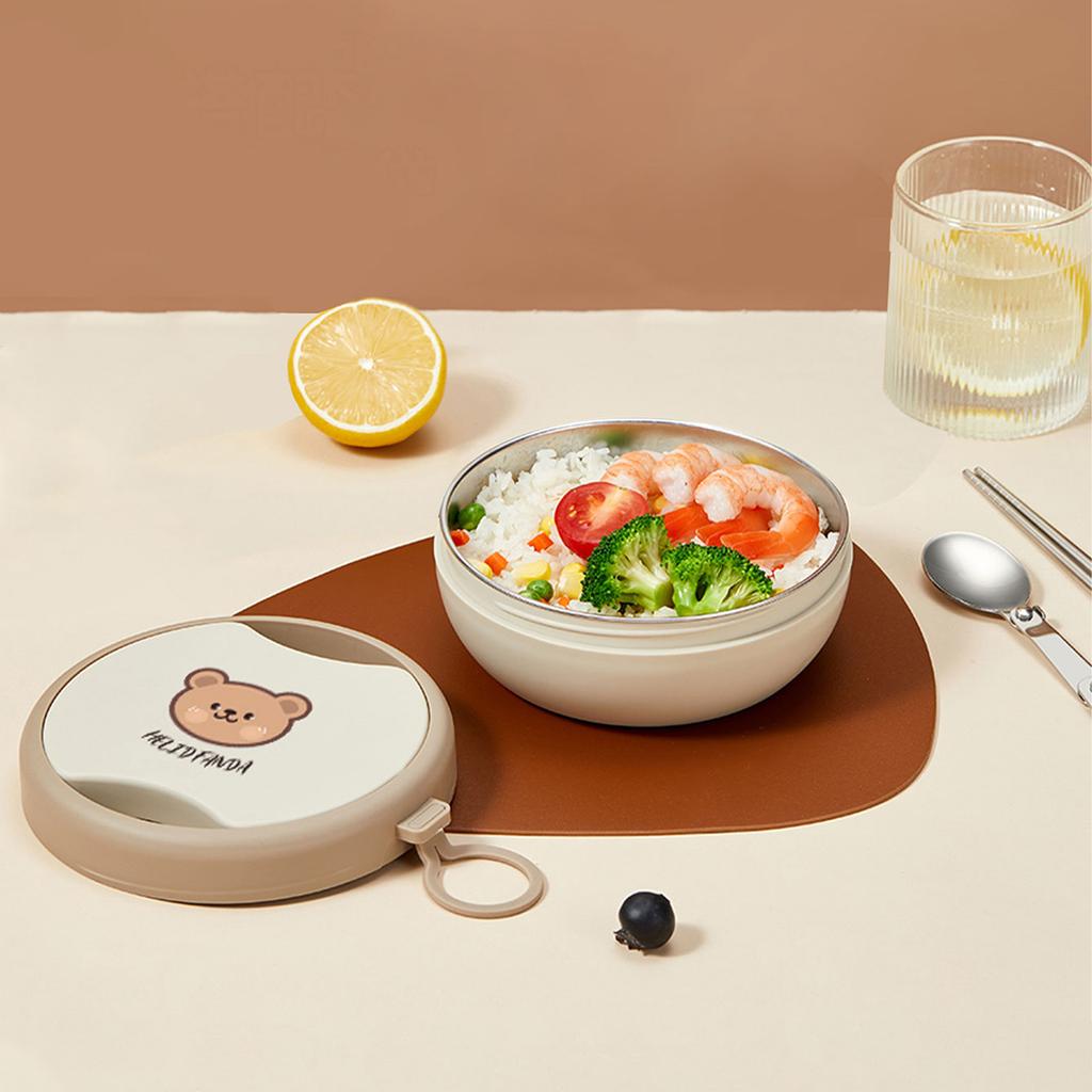 Portable Double-layer Lunch Container With Chopsticks Spoon Sealed 304 Stainless Steel Fruit Salad Lunch Box For Kids Students