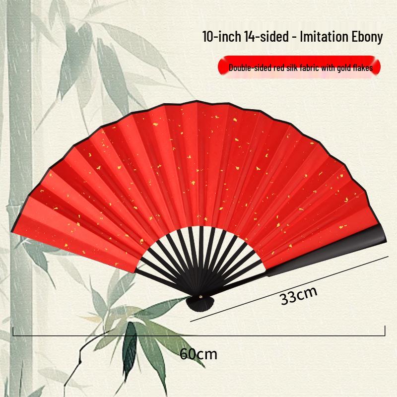 Silk Folding Fan: 8"-10" Waterproof, Tear-resistant, Calligraphy-Ready, Traditional Style