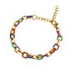 Colored Stainless Steel Cuban Bracelet Ancient French Enamel Color Drip Oil Hand Jewelry Titanium Steel Female Geometric Wind