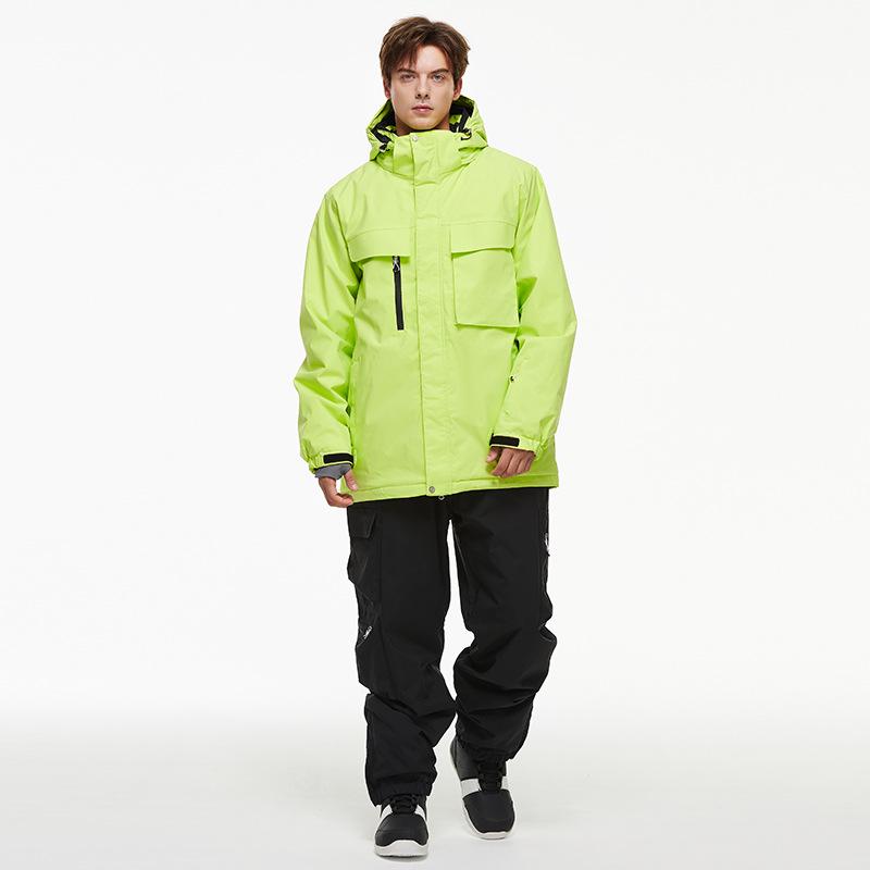 Women's and Men's Waterproof Ski Jacket and Pants Set - Winter Warmth for Single/Double Board Skiing.