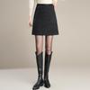 2025 Winter Sequin Wool Blend A-line High-Waisted Short Pencil Skirt