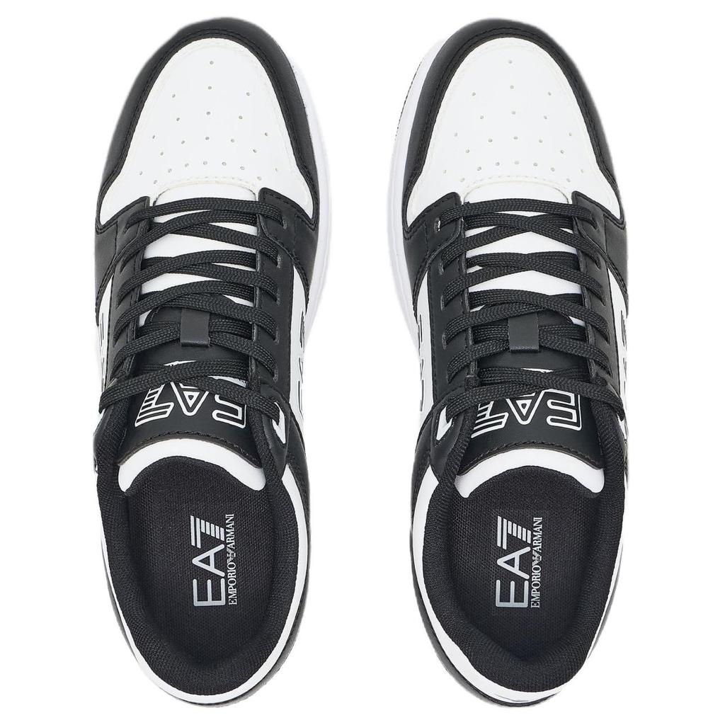 Emporio Armani EA7 Slasher Color Block Lace-Up 3.4cm Low-Top Sneakers Unisex Sneakers Black White 7X000345AF11988MC001