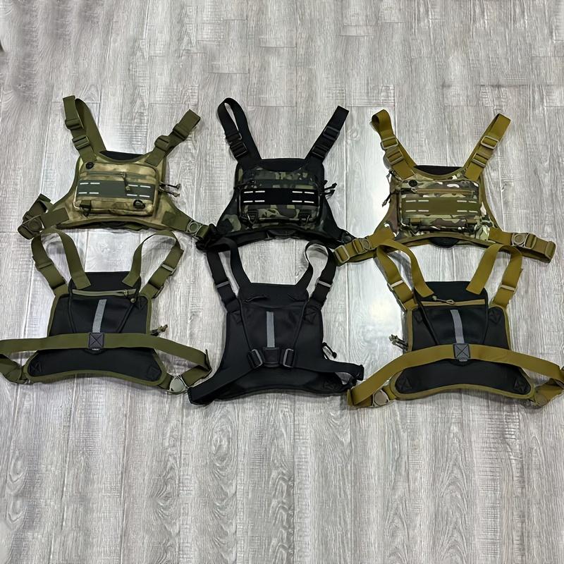 Tactical Vest Chest Bag Camping Backpack CS Rig Airsoft Pouch Holster Molle Men Shoulder Hunting Fishing Cycling Runnin Pouch