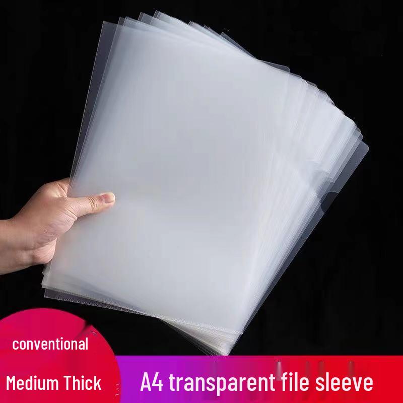 Transparent Waterproof A4 L-type Folder - Single Sheet Clip for Contract & Archive Classification